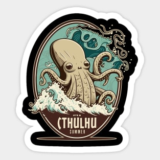 It's a Cthulhu Summer Beach Party Design Sticker